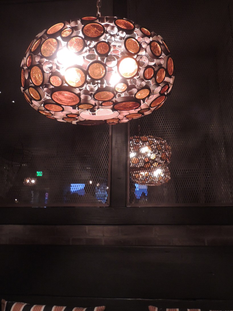 Warm lighting at Rustic Kitchen